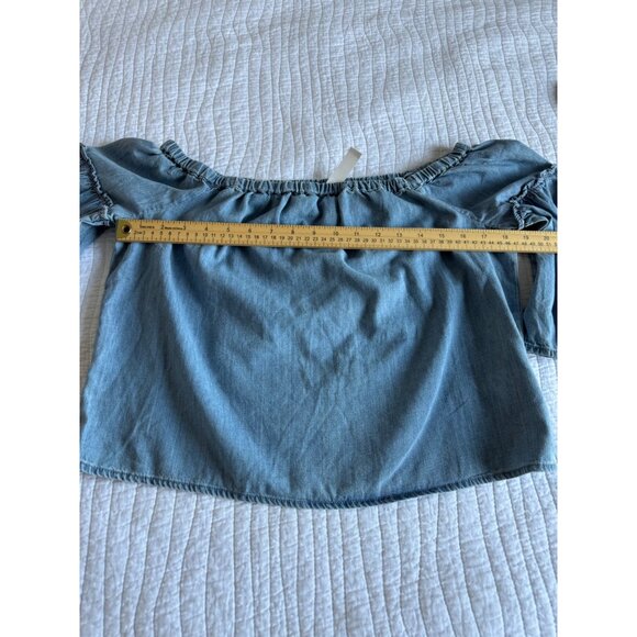 Madewell Blue Off-Shoulder Blouse - Picture 6 of 10